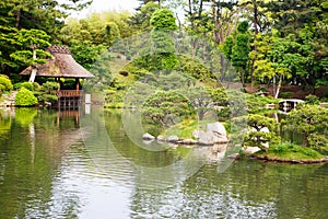 Japanese style garden in Hiroshima, Japan