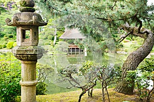 Japanese style garden in Hiroshima, Japan