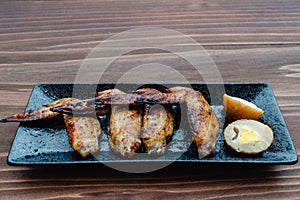 Japanese style grilled chicken wings photo
