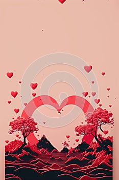 japanese style illustration with love and friendship theme, sanvalentin's day