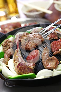 Japanese style lamb barbecue