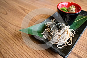 Japanese style noodle served with sauce and mixture
