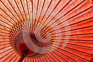 Japanese style red umbrella photo