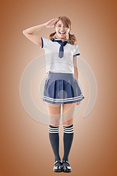 Japanese style school girl in sailor suit