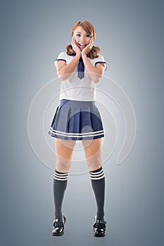 Japanese style school girl in sailor suit