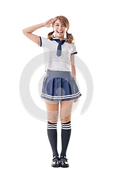 Japanese style school girl in sailor suit