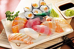 Japonské sushi, jídla nastavení shot