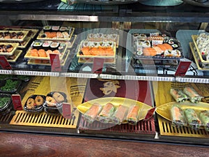 Japanese sushi display