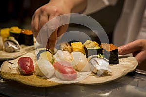 Japanese sushi in the making