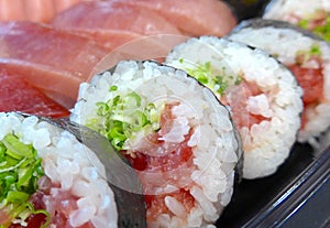 Japanese Sushi with raw fish