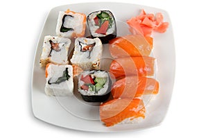 Japanese sushi and roll