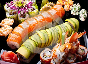 Japanese sushi rolls.