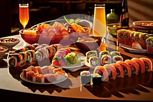 Japanese Sushi Selections on a Table photo