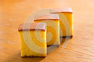 Japanese sweets, castella cake,  Japanese sponge cake photo