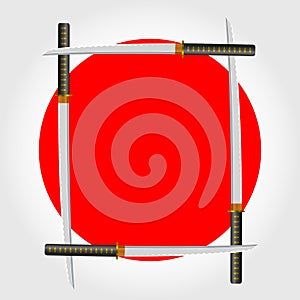 Japanese Sword Frame. Vector Illustration.