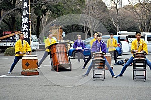 Japanese Taiko Drummers in Tokyo Japan