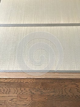 Japanese tatami & western wooden floor texture