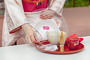 Giapponese tè cerimonia verde tè polvere è un il migliore tè tipo tè cerimonia 