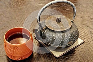 Japanese tea and iron pot with long history