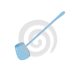 Japanese tea ladle simple flat style hand drawn vector illustration, traditional bamboo kitchen accessory