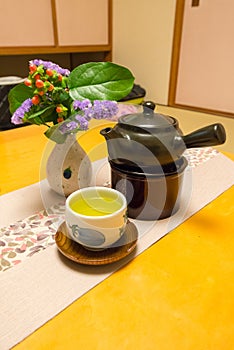 Japanese tea pot and cup