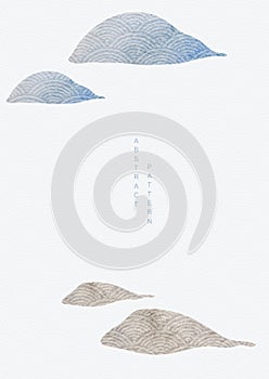 Japanese template with Abstract art background. Watercolor texture vector. Mountain and stone elements