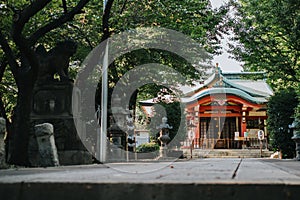 Japanese temple hidden behind a grove