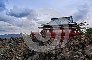 Japanese Temple on a rocky mountain