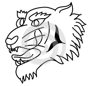 Japanese tiger head tattoo design vector for sticker.