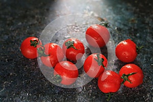 Japanese tomato on the rust background