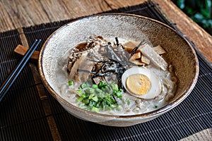 Japanese tonktsu ramen noodles