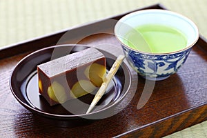 Japanese traditional confection, kuri mushi yokan