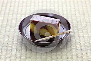 Japanese traditional confection, kuri mushi yokan photo