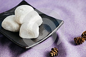 Japanese traditional dessert Red bean mochi, Sticky rice cake