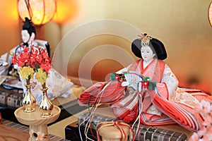 Japanese traditional doll on Hina festival