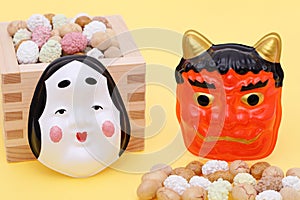 Japanese traditional event, soybean snacks