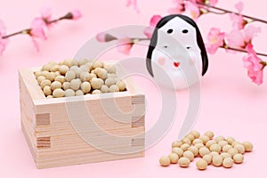 Japanese traditional event, soybeans and mask