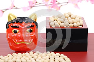 Japanese traditional event, soybeans and mask