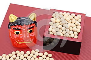 Japanese traditional event, soybeans and mask