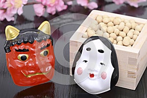 Japanese traditional event, soybeans and mask