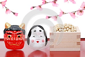 Japanese traditional event, soybeans and mask