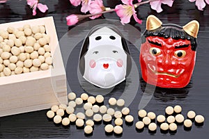 Japanese traditional event, soybeans and mask