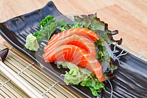 Japanese traditional food - sashimi salmon
