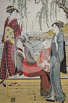 Japanese traditional painting art Ukiyo-e prints