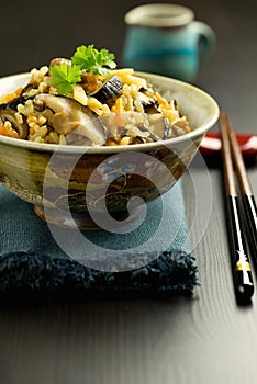 Japanese traditional rice dish Gomoku gohan