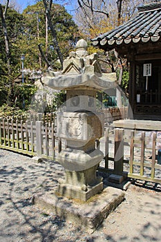 Japanese traditional stone lantern in Kamakura