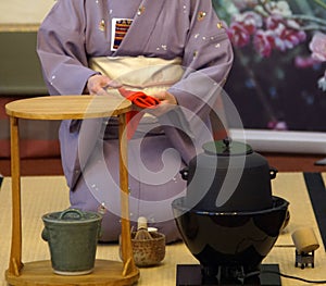 Japanese traditional tea ceremony Chanoyu.