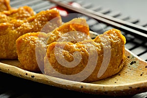 Japanese traditional type of sushi Inari-zushi photo