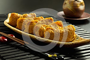 Japanese traditional type of sushi Inari-zushi photo