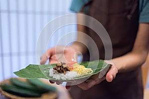 Japanese typical cuisine speciality of Iiyama the sasazushi photo